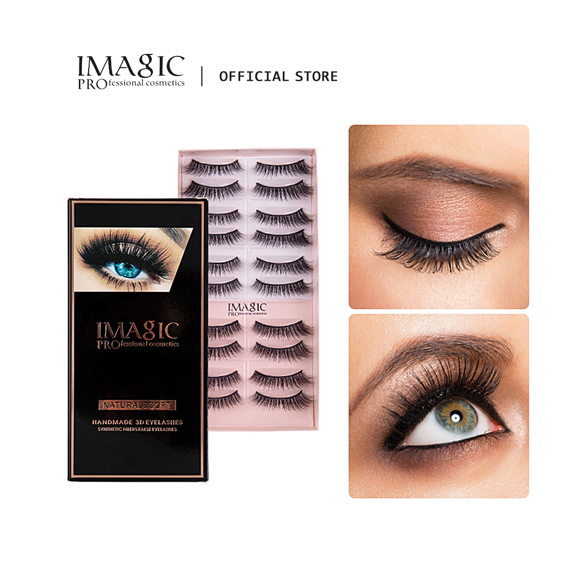 

IMAGIC 10 парт/компл. 3D Искусственные накладные ресницы норковые ресницы натуральные мягкие искусственные ресницы для профессионального макияжа инструменты для макияжа