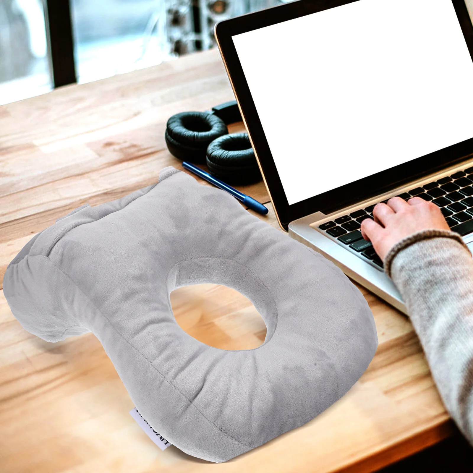 

Earmuffs Office Sleep Accessory Desktop Pillow Pillows Side Relaxed Breathable Hole Round