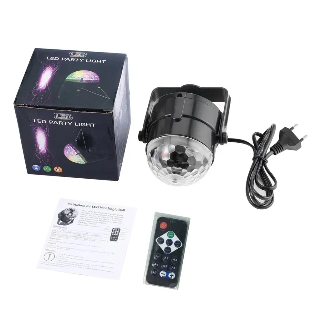 

LED Party Lights Ball DJ Disco Lights 3W RGB LED Stage Light 7 Colors Sound KTV Bar Strobe Light With Remote Control