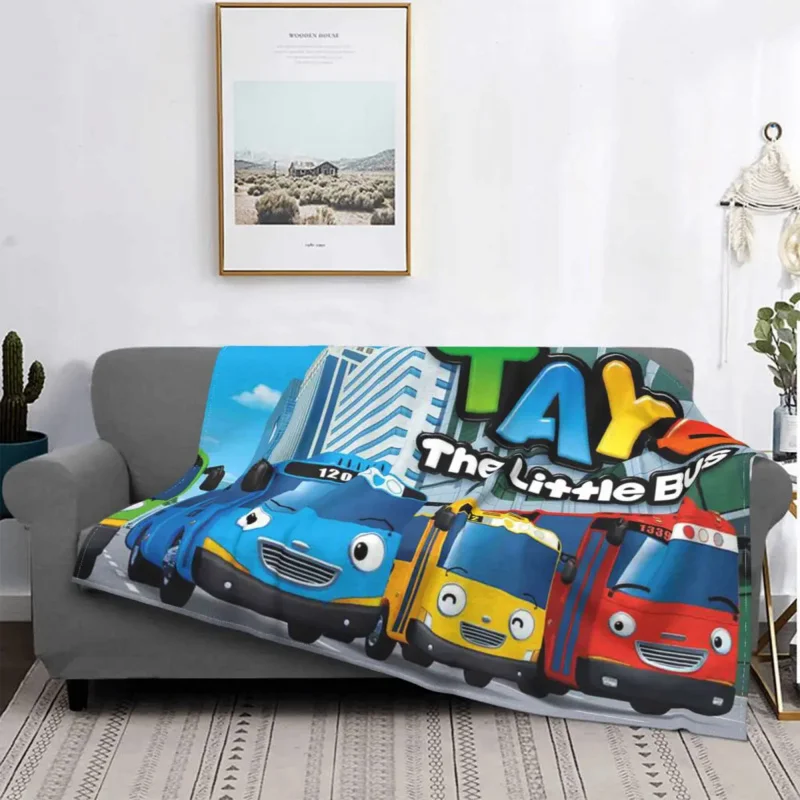 

Tayo The Little Bus Blanket anime cartoon cute for kids Fleece Throw Blankets Bedding Couch Personalised Soft Warm Bedspread