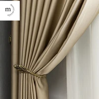 modern curtains for living room bedroom dining nordic gold silk blackout thermal insulated luxury thick solid window curtains