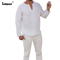ladiguard plus size men skinny tops model shirt long sleeve blouse sexy pullovers latest summer casual shirts clothing 2022