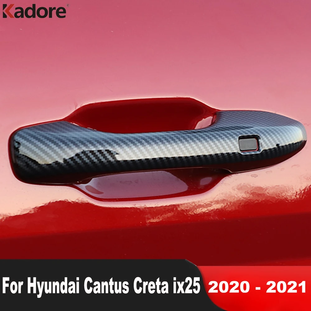 Накладка на дверную ручку для Hyundai Cantus Creta ix25 2020 2021 из углеродного волокна