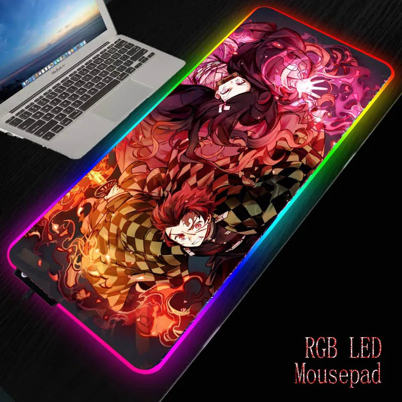 MRGBEST Anime Demon Slayer Kimetsu  Large Gaming Mouse Pad Mouse Mat for Laptop Computer Keyboard Pad Desk Pad for Mousepad