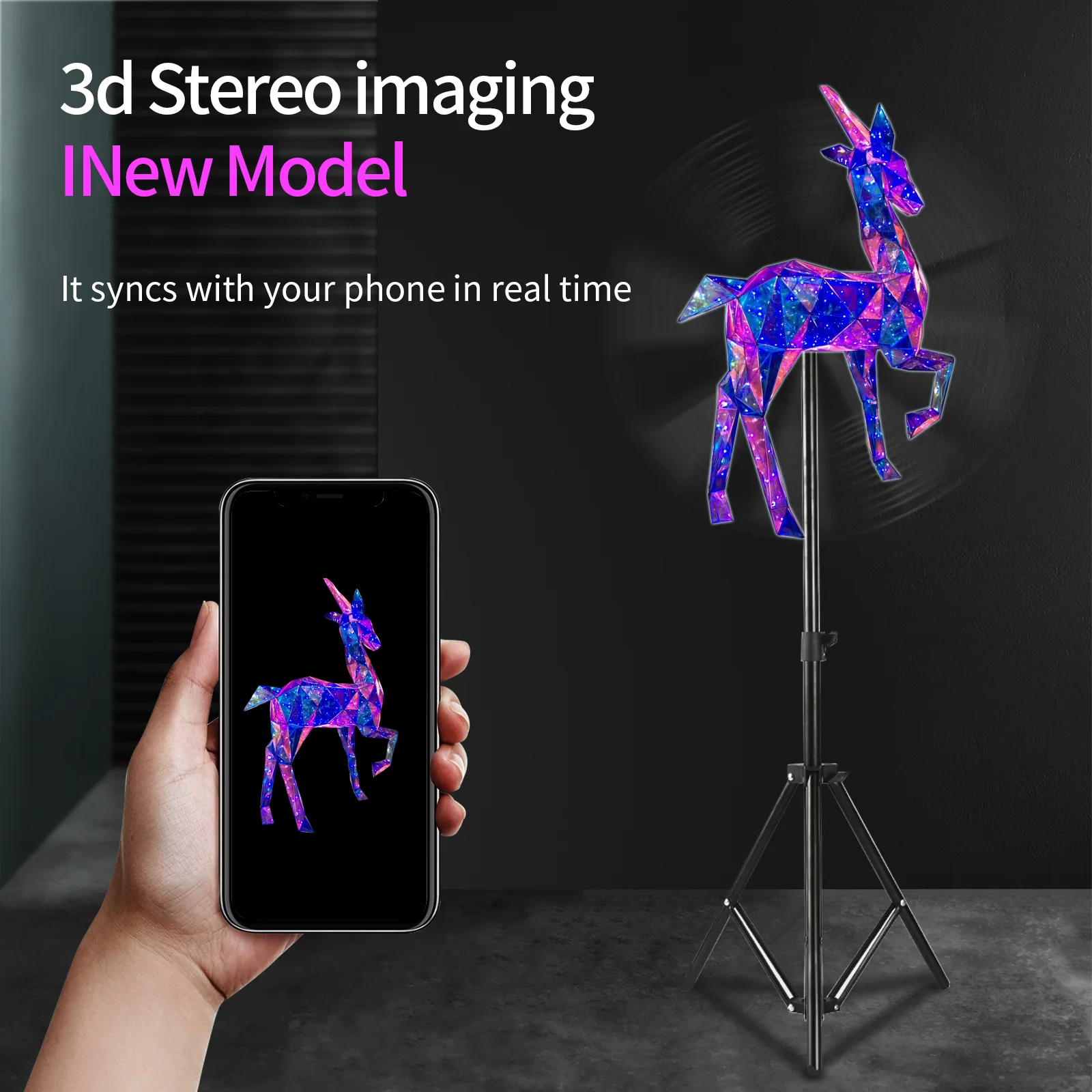 Проектор Голографический 3D 624 светодиодов 52 см Wifi |