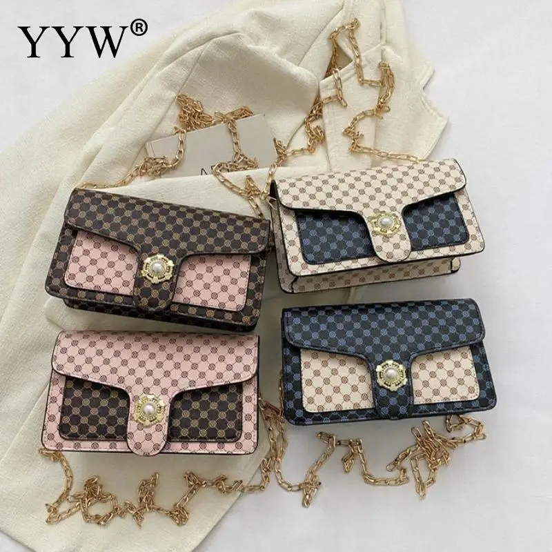 

Retro Matte Lattic Pattern Women Handbag Square Soft Leather Midi Box Bag Lady Crossbody Shoulder Clutch Purse with Metal Chain