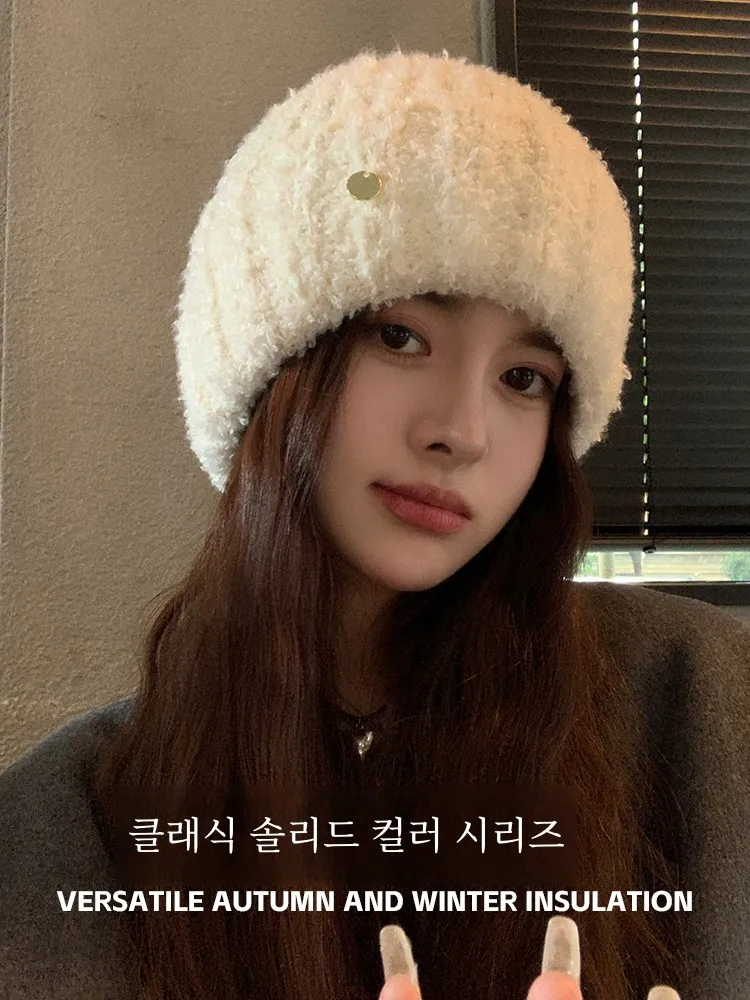 Шапка женская осенне-зимняя вязаная шерстяная шапка новинка 2023 большая