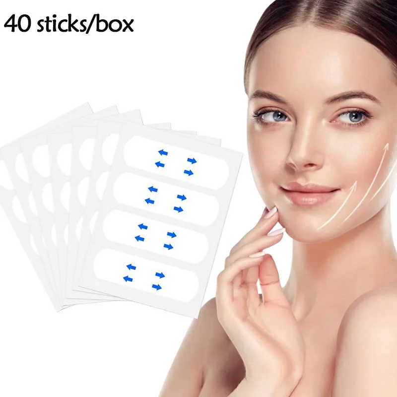 

40Pcs/10Sheets/pack Waterproof V Face Makeup Adhesive Tape Invisible Breathable Lift Face Sticker Lifting Tighten Chin Hot Sale