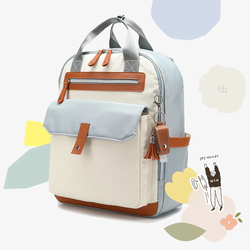 

New Canvas Mommy Bag Shoulder Bulk Wholesale Multifunctional Baby Bag Leisure Mother Bag Stroller Hanging Bag