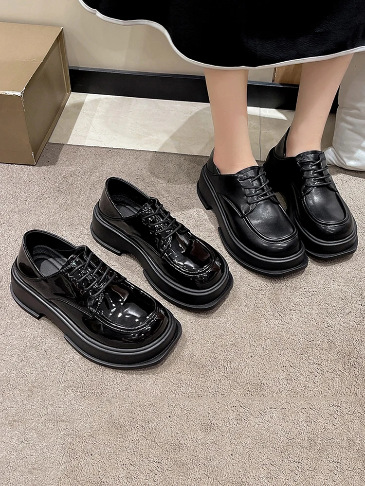 

Туфли женские оксфорды на плоской подошве, Повседневные Удобные кроссовки из ПУ кожи, с круглым носком, на шнуровке, однотонные, лето