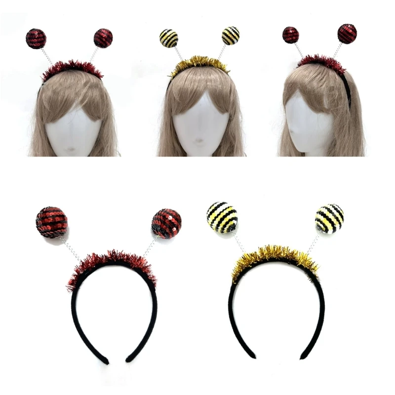 

Bee/ Ladybugs Antenna Live Broadcast Hair Hoop Woman Headband Makeup Hair Decors 449B