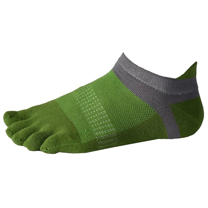 12 Pair Men Cotton Low Cut Athletic Socks 5 Toe Socks Mesh Wicking, Black+White+Yellow+Blue+Green+Grey