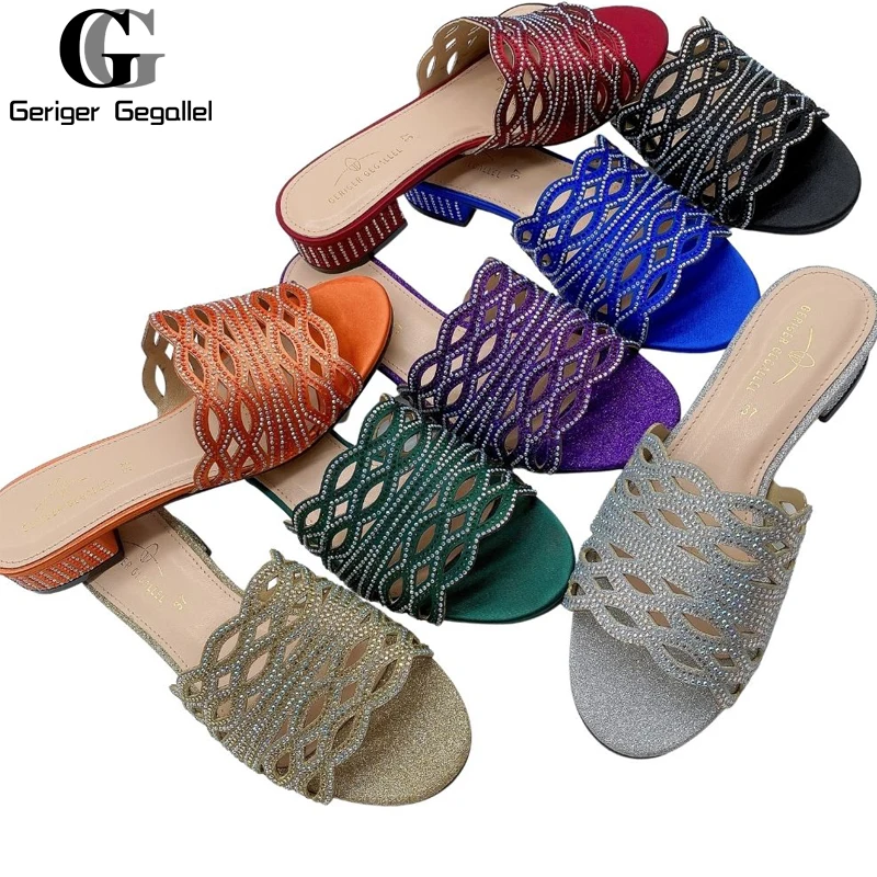 New Arrival Italian Women Shoes Decorated with Rhinestone Open Toe Pumps Luxery Shoes Women Nigerian Women Party Pumps