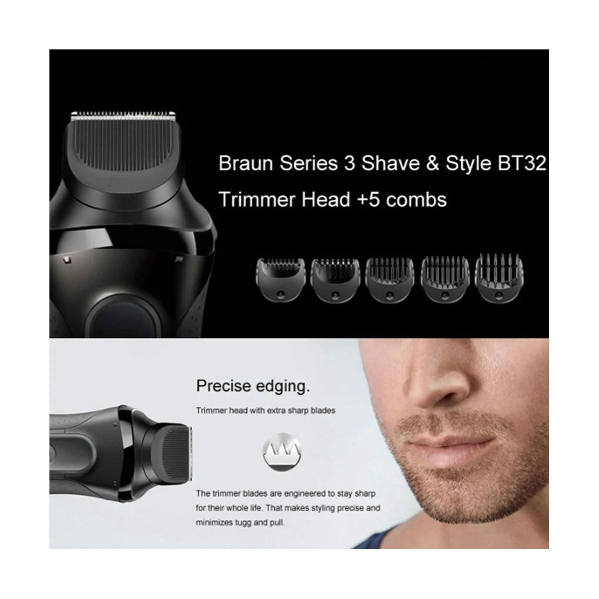 

Replacement Trimmer Attachment for Braun Series 3 Electric Shavers Comb BT32 300S 301S 310S 320S 330S 340S 360S 380S -B