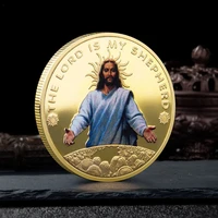 jesus commemorative coin christ metal medallion gold plated silver coin religious souvenirs coin collection wholesale