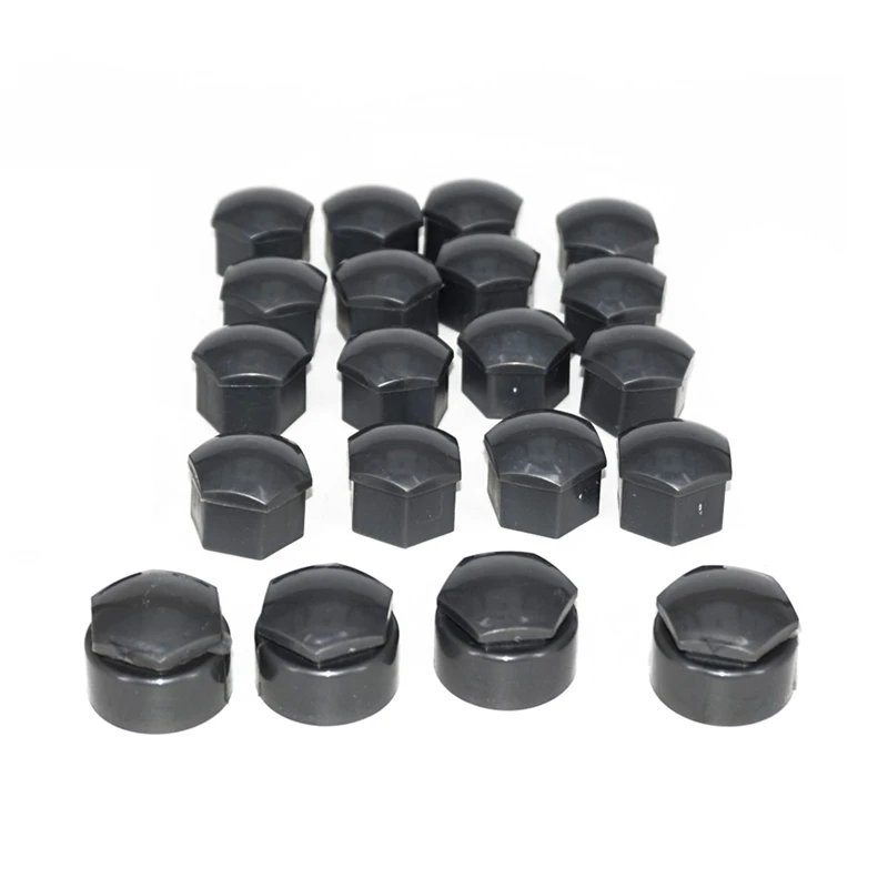

16Pcs 17mm Wheel Lug Nut Center Cover Caps + 4Pcs 25mm Circle Bolt Locking Types Caps for - Skoda Seat