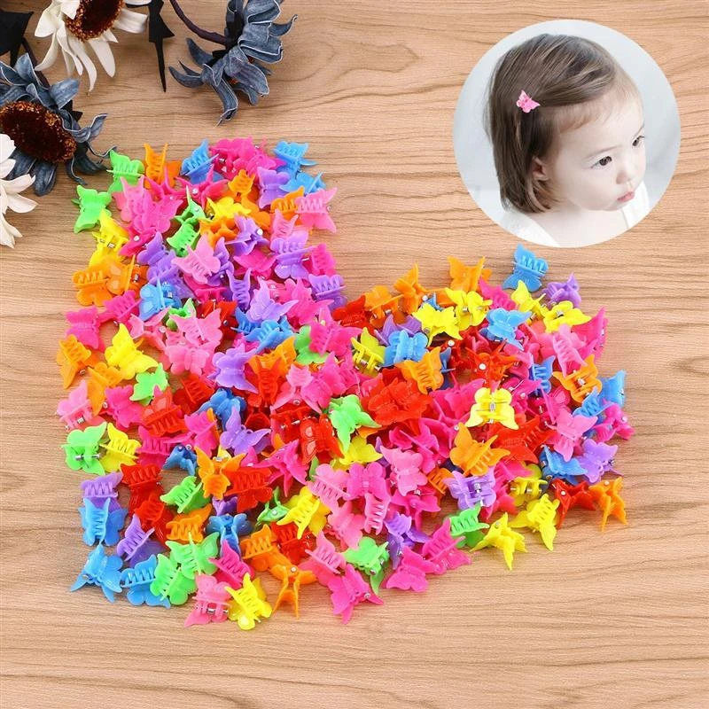 

20/50/100pcs Girl Mixed Color Butterfly Hair Clips Grip Claw Barrettes Mini Hairclip Hairpin Hair Styling Accessories for Women