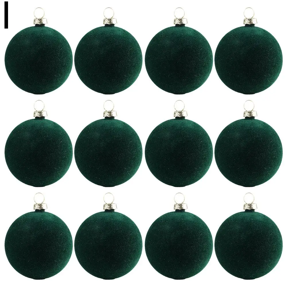 

12 шт. Бархатные рождественские шары 6 см