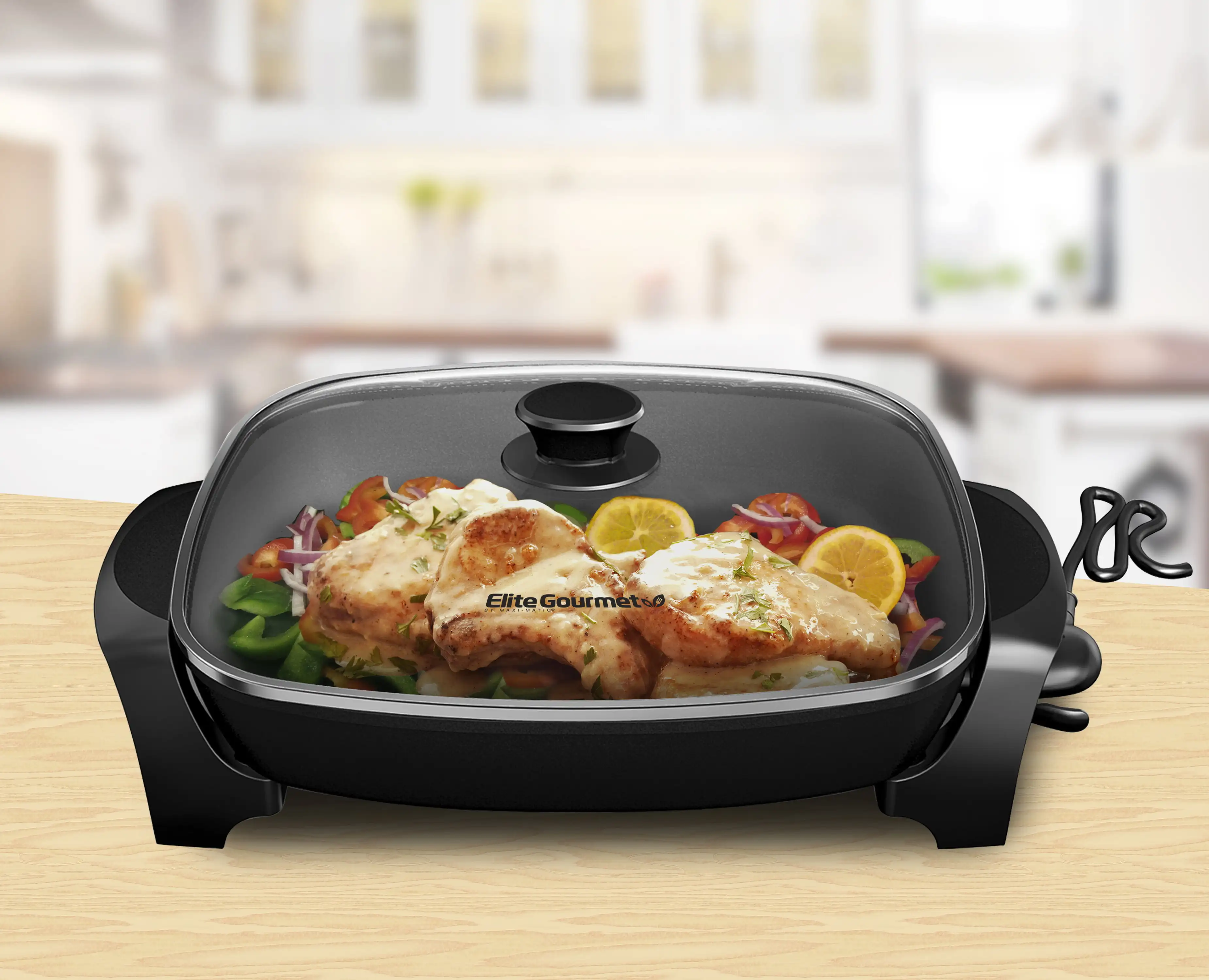 EG-6203 10.5-Quart Jumbo Electric Skillet with Easy-Pour Spout, Black free shipping