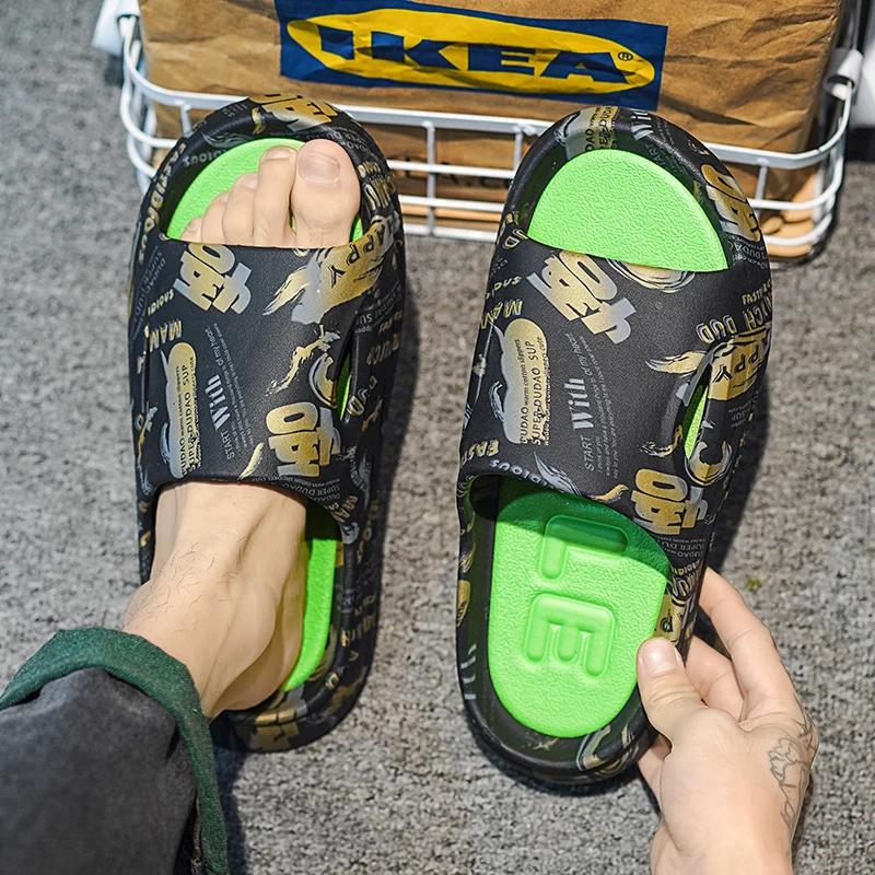 36-45# New Soft EVA Unisex Vacation Beach Sandals Travel Leisure Couples Outdoor  Beach Slippers Indoor Home Bathroom Slippers