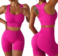 seamless yoga set women outfits shorts gym set seamless leggings sports bra yoga pants workout clothes womens tracksuit