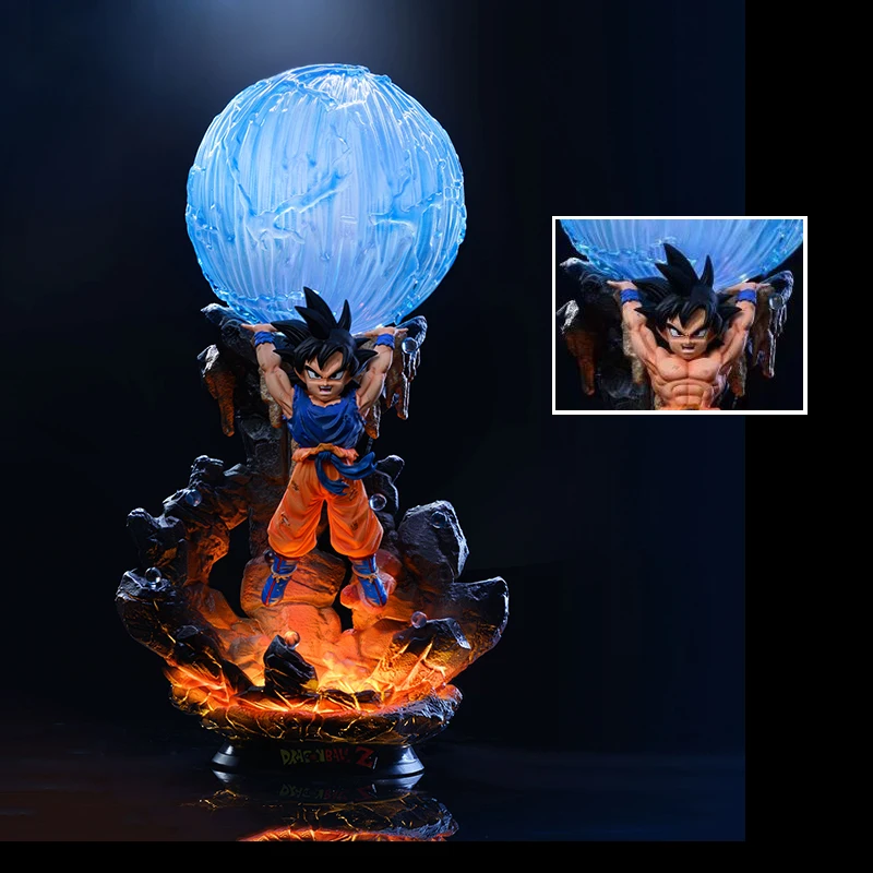 

Dragon Ball Figure Spirit Bomb Goku Half Body Replaceable Action Figure 24cm PVC Can Be Illuminated Collectibles Model Toys Gift