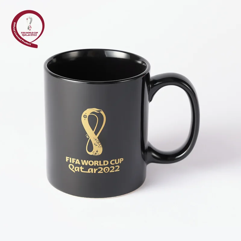 

Official authentic 2022 Qatar world cup emblem mug (black gold)