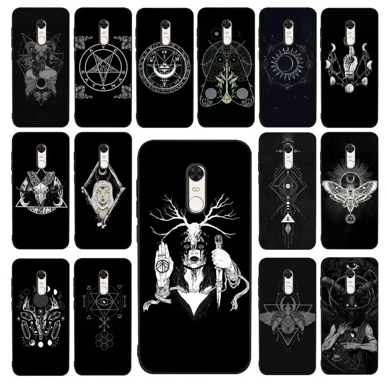 

MaiYaCa Occult Witchcraft Moon Gothic Witch Phone Case for Redmi 5 6 7 8 9 A 5plus K20 4X 6 cover