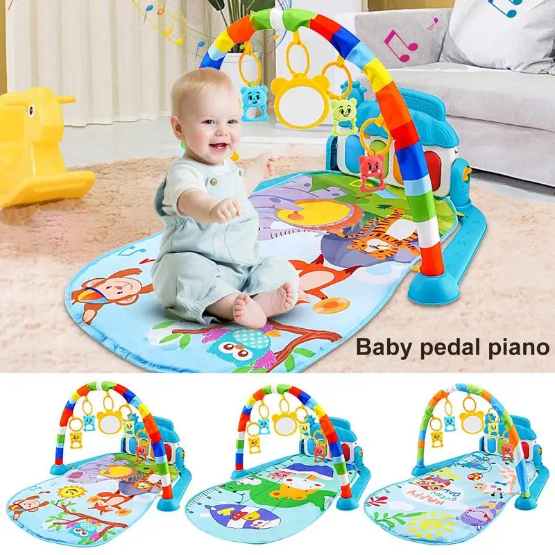 

Toddler Gym 5 In-1 Colorful Toys And Music Playmats Non-slip Playmat Piano Tummy Time Activity Mat Tummy Time Play For Early