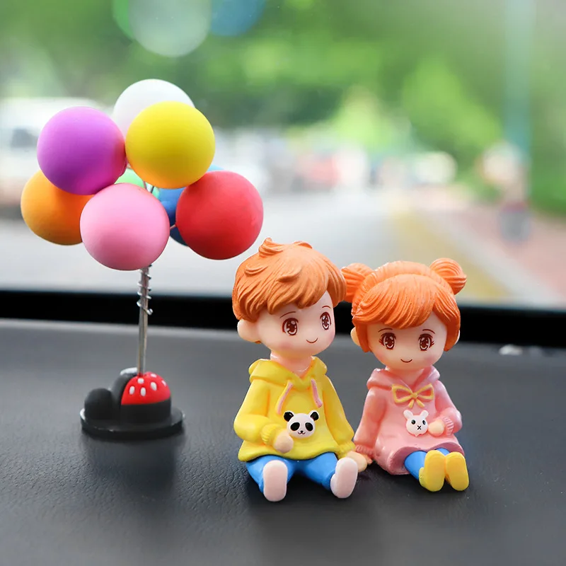 

Новые популярные милые парные Красочные воздушные шары, украшения салона автомобиля, аксессуары для салона автомобиля, украшение для рабочего стола