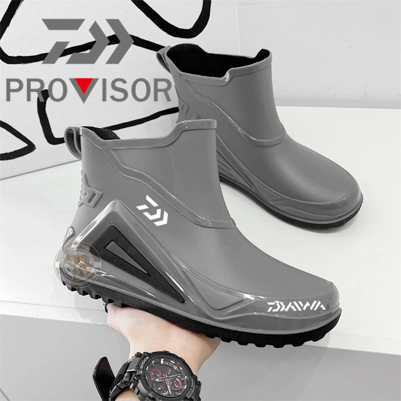 

DAIWA Men Waterproof Outdoor Water Rubber Wading Shoes Winter Wear-resistant Rain Boots Non-slip Fishing Shoes Garden Work Shoes