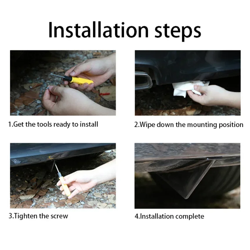 4 шт./компл. изогнутый универсальный для Ford Mustang GT диффузор заднего бампера ласты