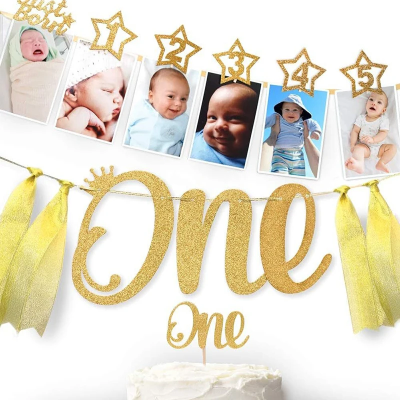 12 шт./набор декоративные зажимы для фотографий на 1-й день рождения ребенка