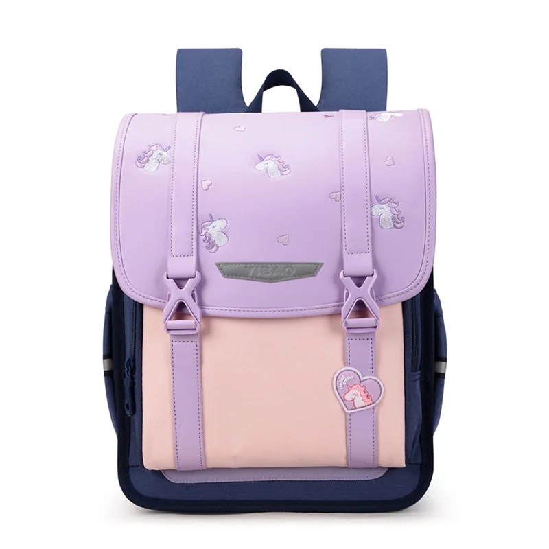 Grade 1-6 Children Primary School Students British Style Large Capacity Backpacks New Girls Boys Reflective Unicorn Schoolbags