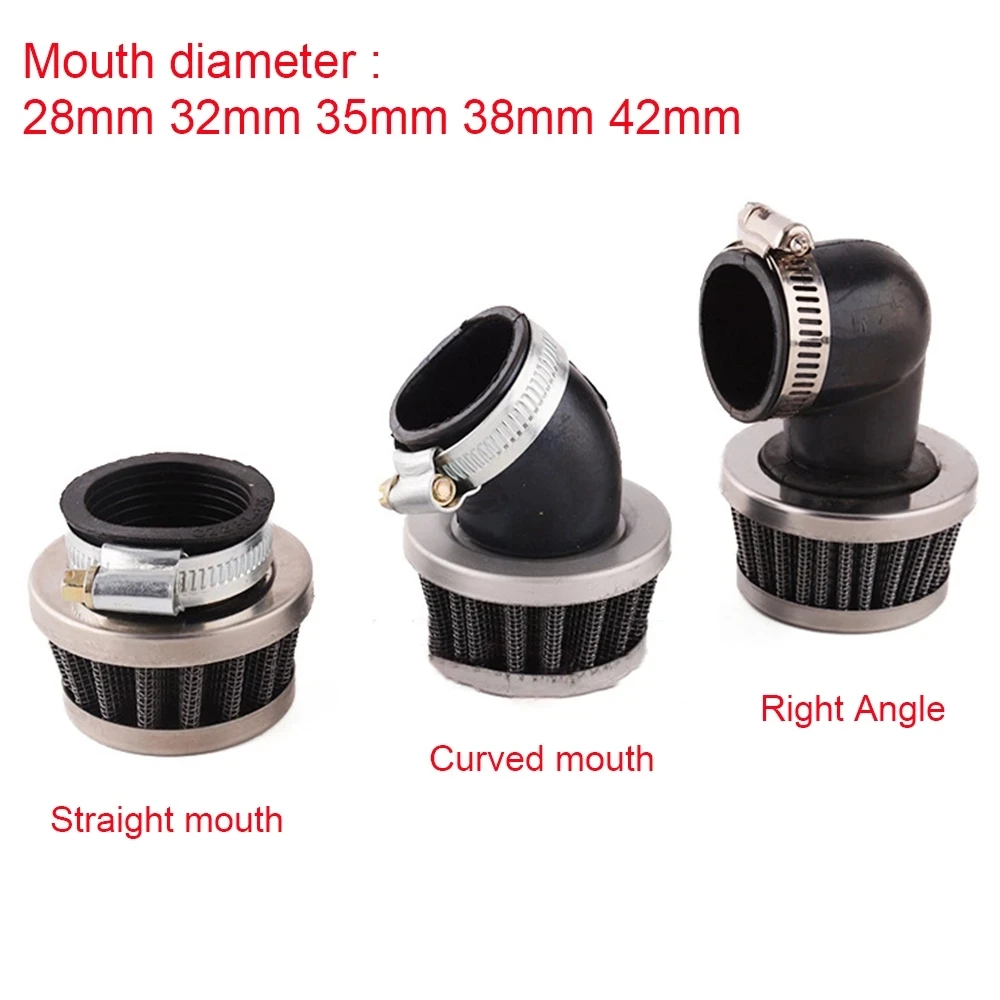 

Motorcycle Air Filters 28mm 32mm 35mm 38mm 42mm Universal ATV Scooter Pit Dirt Bike Stright Curved Right Mini Air Filter Cleaner