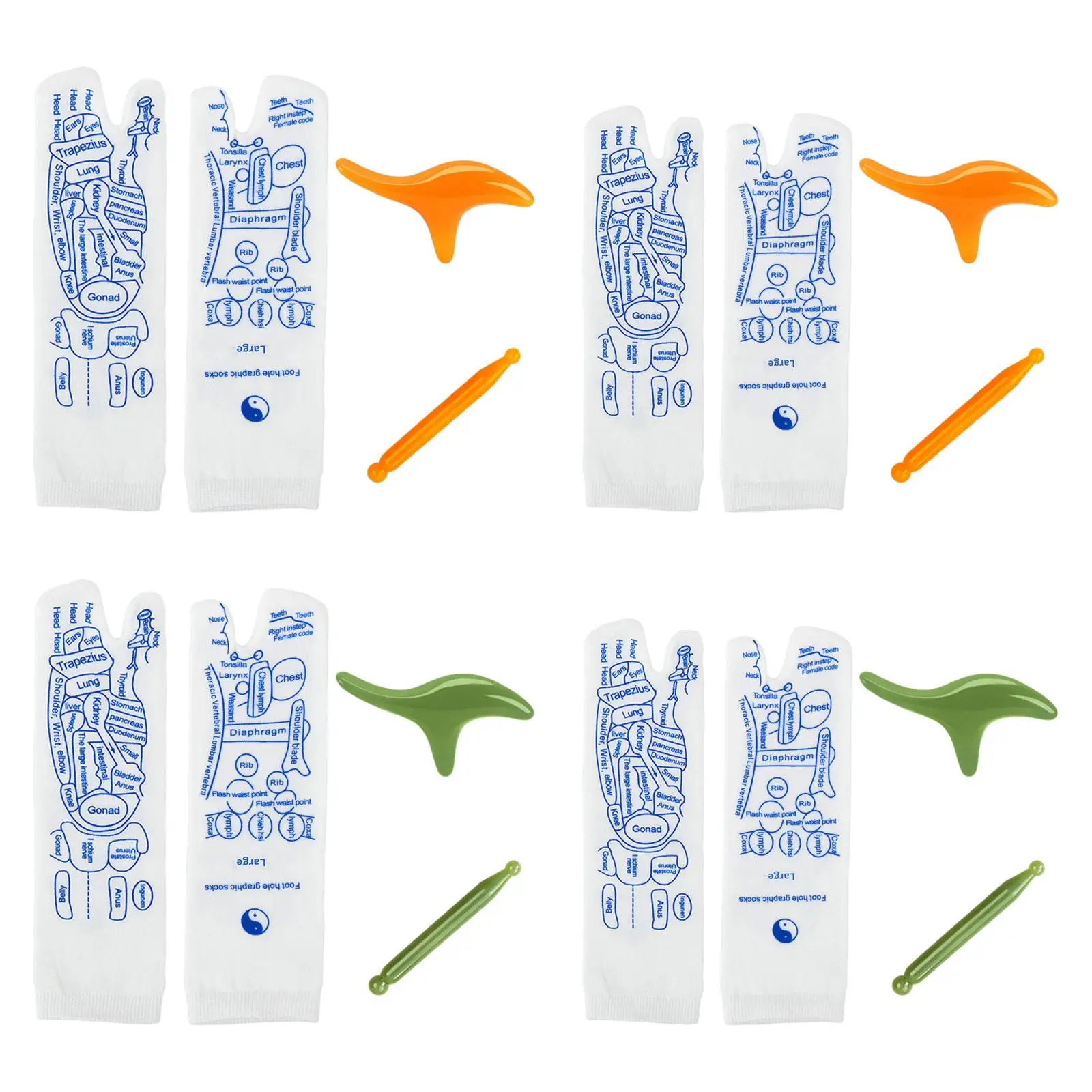 Рефлексотерапевтическая область отражения носков с точечной ручкой и