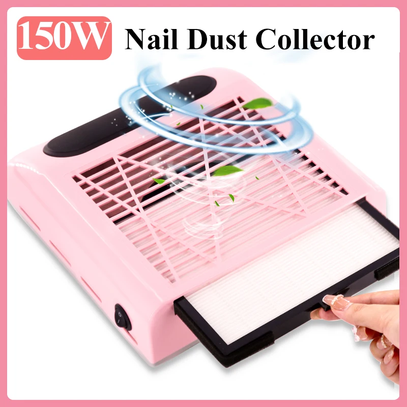 Nail Dust Collector Manicure Machine Tools Strong Power Nail Vacuum Cleaner With Remove Filter Nail Extractor Fan Nail Art Tool