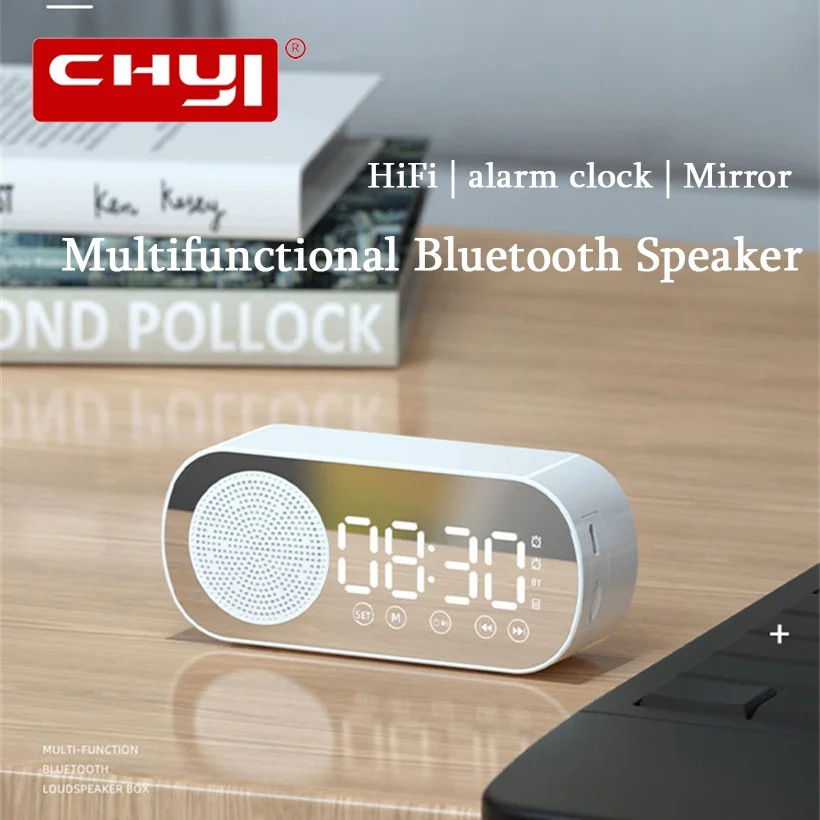 

HiFi Wireless Bluetooth Speaker Support TF Card Multi-Function Desktop Alarm Clock FM Radio 3D Stereo Music Surround Bass Box