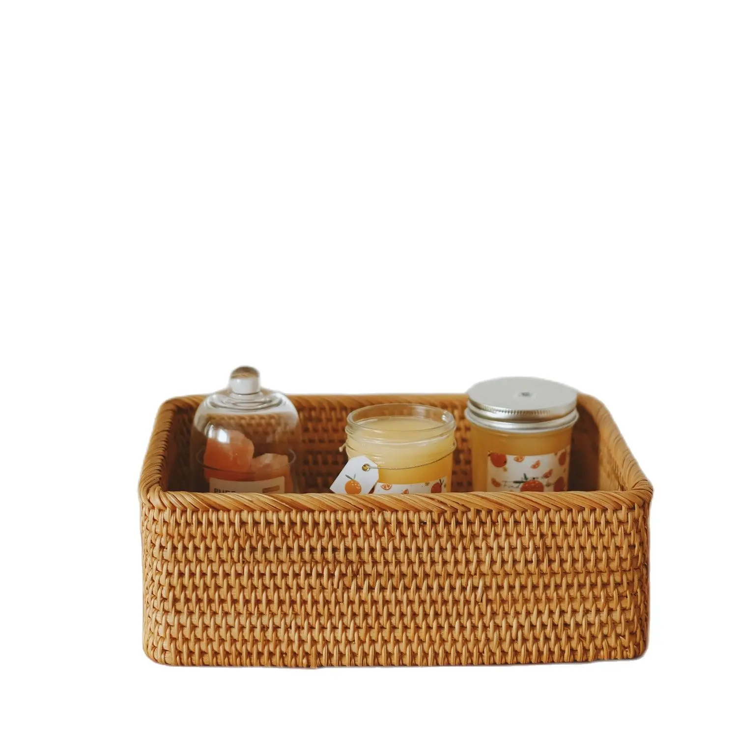 

CAMIGEL Desktop Storage Basket, Handwoven Basket Snack Box