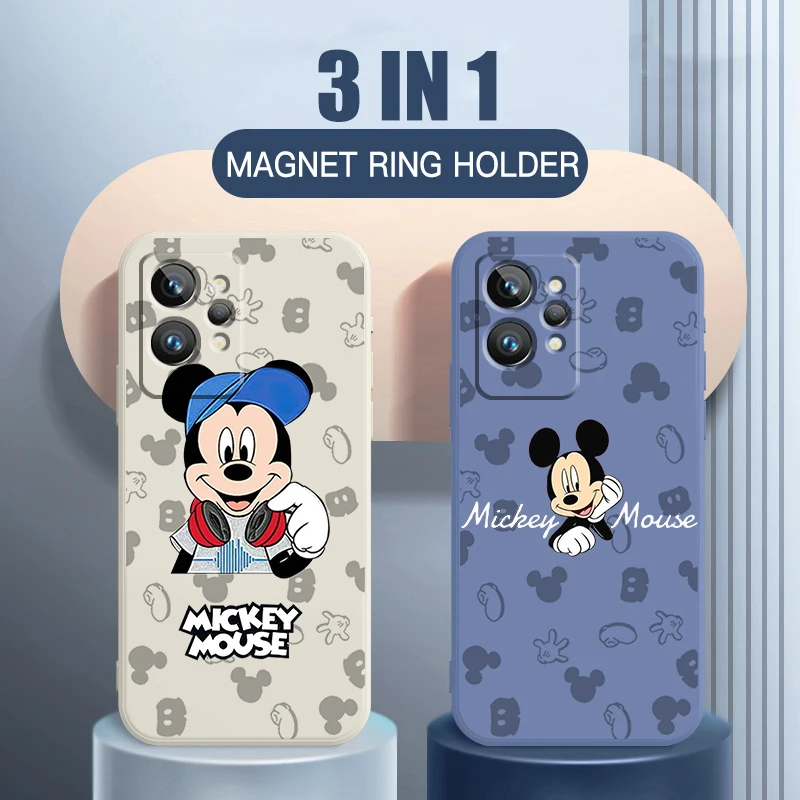 

Phone Case For OPPO Realme Q3S Q5i 50A 50i C21Y C11 GT Neo3 Neo2 9 9i 8 8i 7 Pro Plus Cartoon Mickey Minnie Mouse Liquid Rope