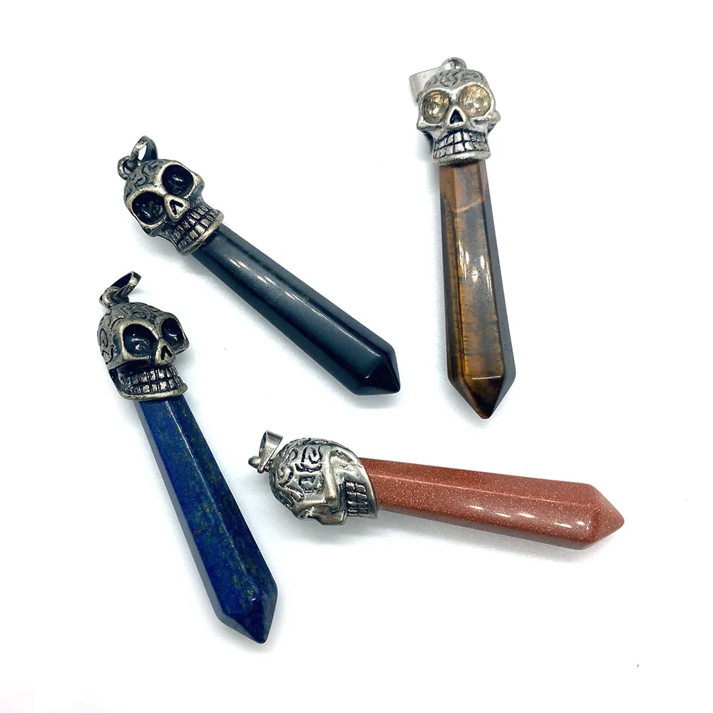 Подвеска из натурального камня тигровый глаз изысканный многоугольный кулон