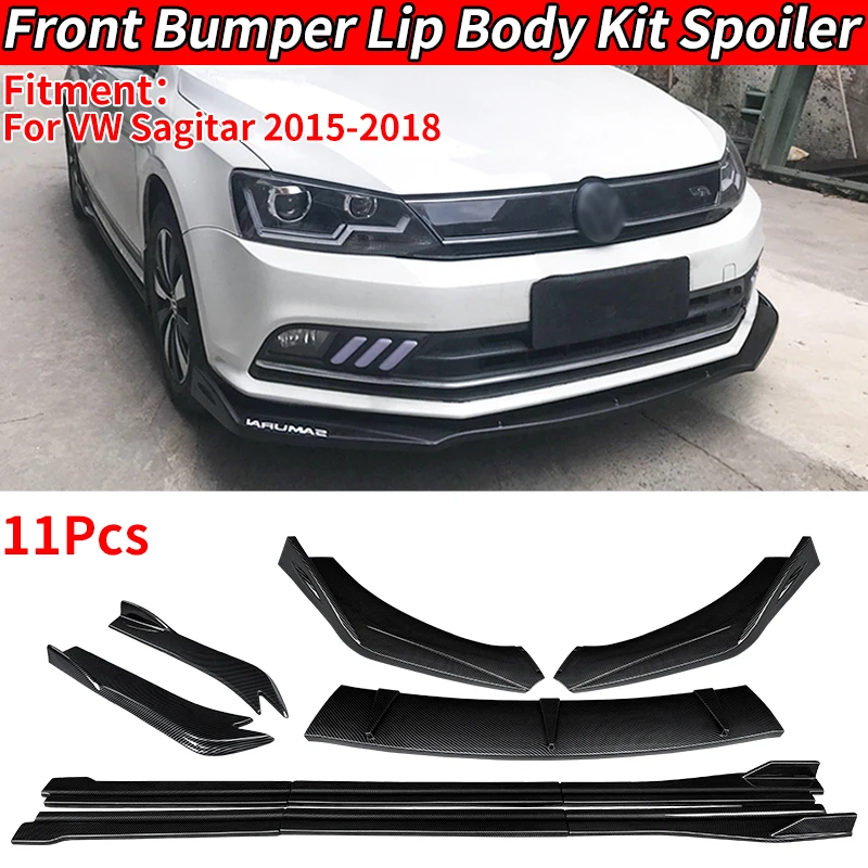 

For Volkswagen Sagitar 2015-2018 Car Front Bumper Splitters Lip Body Kit Spoiler Side Skirt Extensions Rear Wrap Angle Accessory