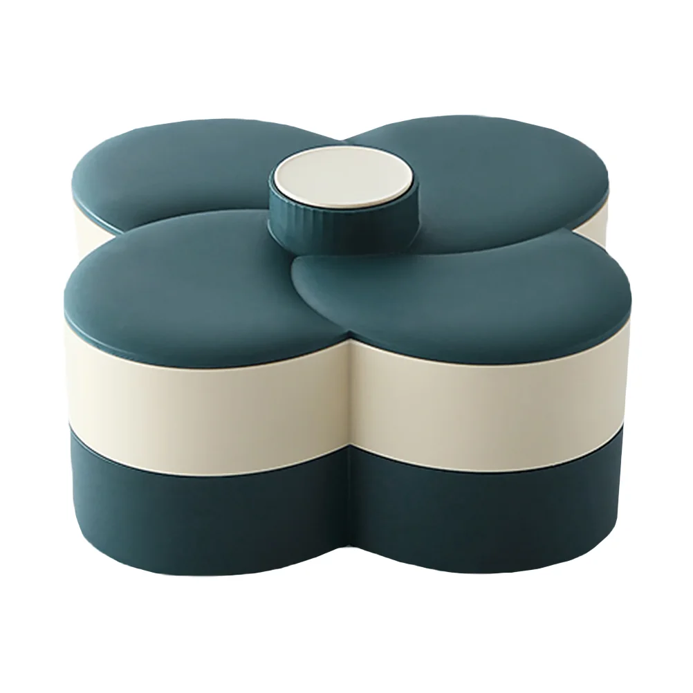 

1Pc Space-saving Double Layers Snack Sealing Plate Tabletop Fruit Tray (Green)