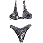 Соблазнительный Модный Купальник, Женский комплект бикини с принтом в виде волны, Раздельный Женский Купальник из двух предметов, новинка 2022, Женский Купальник