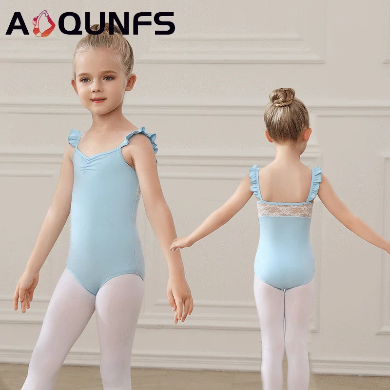 

AOQUNFS Kids Ballet Leotard Gymnastic Dance Clothes Camisole Lace Back Sleeveless Leotards Girls Ballerina Training Dance Outfit