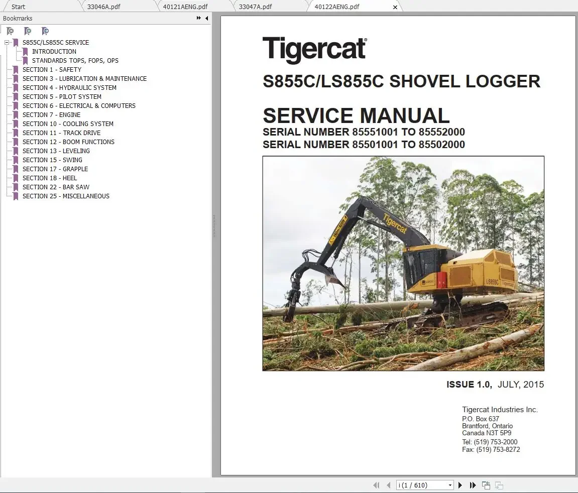 Tigercat Machine 44 5 ГБ PDF 2023 руководство по обслуживанию и эксплуатации DVD