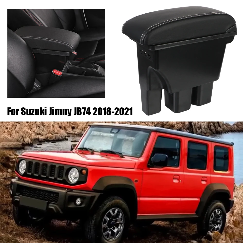 

Автомобильный подлокотник для Suzuki Jimny JB74, интерьерные детали, USB для Suzuki Jimny JB74, коробка для хранения, автомобильные аксессуары, стандарт