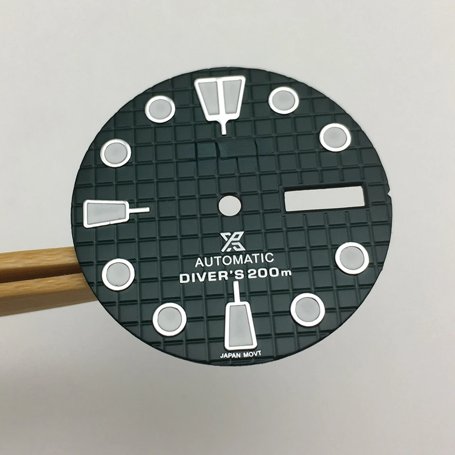 S 28.5mm Watch Dial Dial Replacement  Modification Dial Dual Calendar Luminous Face Matching NH36A Movement CA1-2