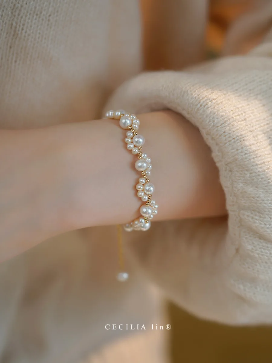 

Small Flower Freshwater Pearl Bracelet Women's Bracelet Girlfriends Jewelry New Simple Fashion Simple Wholesale Sale