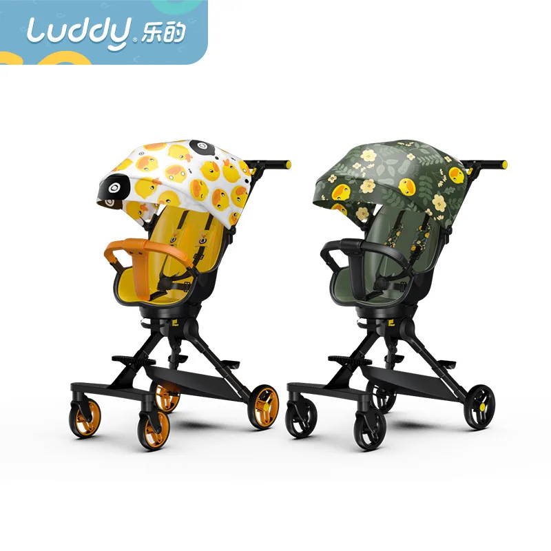 LUDDY Baby Artifact Baby Can Sit Lightweight Two-way Stroller Shock Absorber Folding High Landscape Baby Walking Artifact